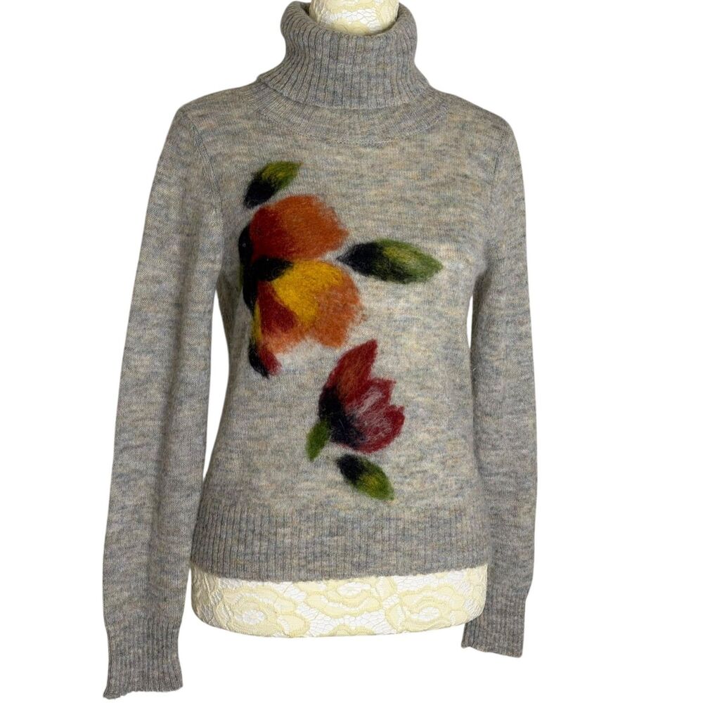 Saccharine Anthropologie Felted Turtleneck Sweater Top Blouse Shirt XS